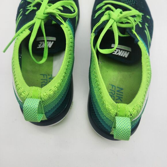 Nike Free Run Motion Flyknit Running Shoes Lightweight Womens Size 8 Blue Green - Picture 5 of 8